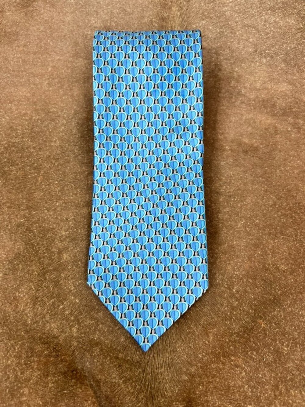 Ermenegildo Zegna Ovals Silk Tie Geometric Made in Italy